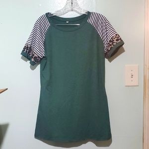 Amazon, Medium, Forest Green w/ Leppard print sleeves
